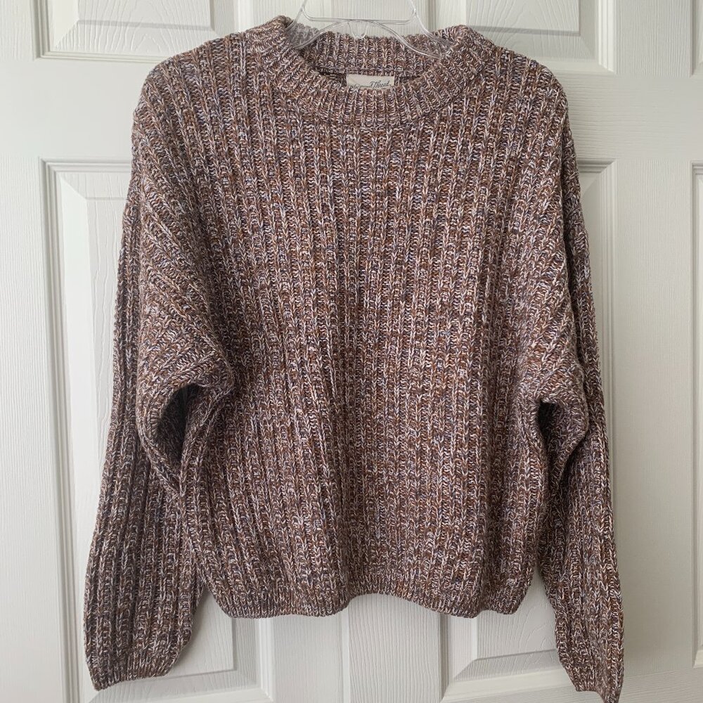 NEVER WORN - Tweed Knit Sweater - Brown and Blue